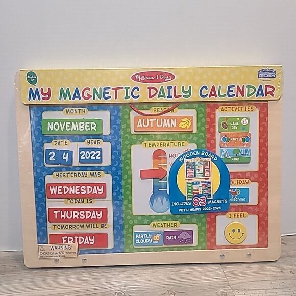 Melissa & Doug My First Daily Magnetic Activities Calendar for Kids 3+ - Picture 1 of 3